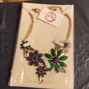 Necklace real amethyst/evergreen stone